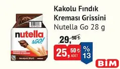 NUTELLA GO KAKAOLU FINDIK KREMASI GRİSSİNİ 28 GR fiyat ve kampanya bilgisi